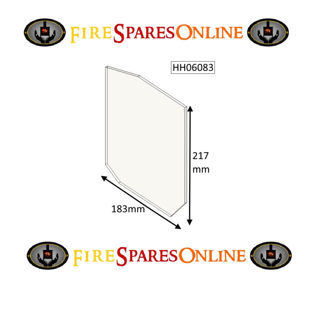 Hunter Inset 5 and 7 Stove Glass, Double Door, New Doors 217mm x 183mm HH06083 Fire Spares Online