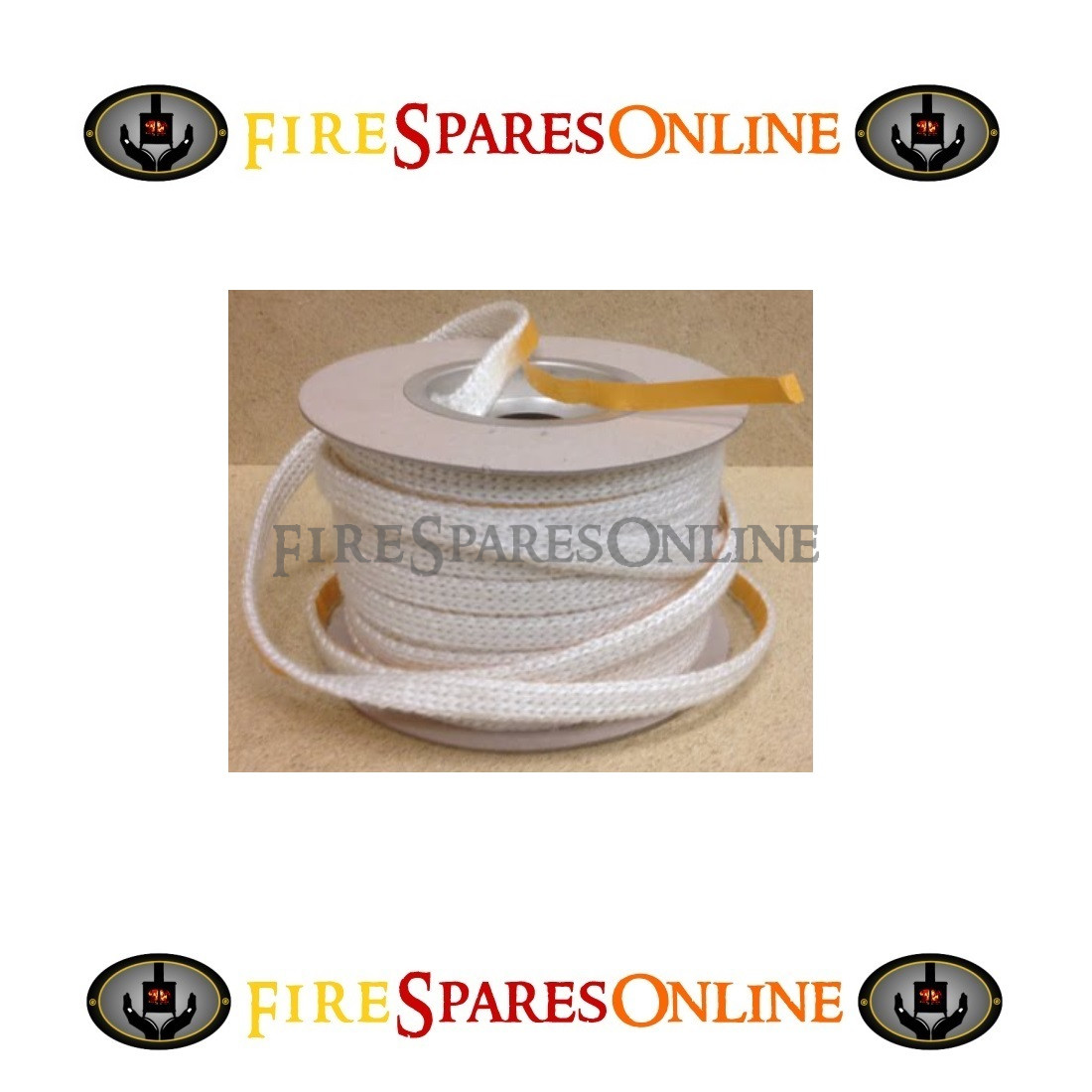 25mm x 3mm Stove glass webbing tape, glass gasket, self adhesive webbing tape in white