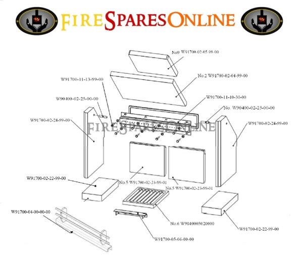 Westfire Uniq 17,18,19 Side Bricks - W91700-02-24-99-00 2014-2020 - Fire  Spares Online