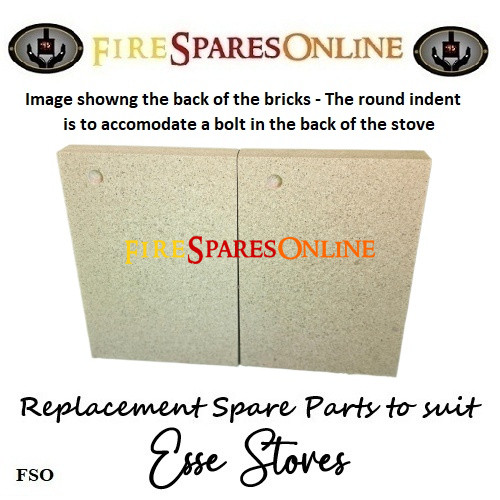 ESSE 1 Multi fuel REAR Bricks FM5-040 NON-ECO at www.firesparesonline.co.uk includes 2 REARS WITH SMALL indent hole on the back