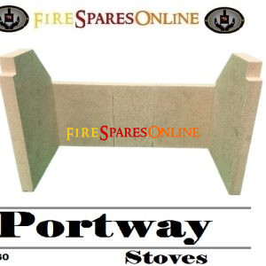 Portway 2 Stove Fire Brick Set, STOVE SIDE LINER, B-125790 - Rear stove brick B-154430 - B-154420