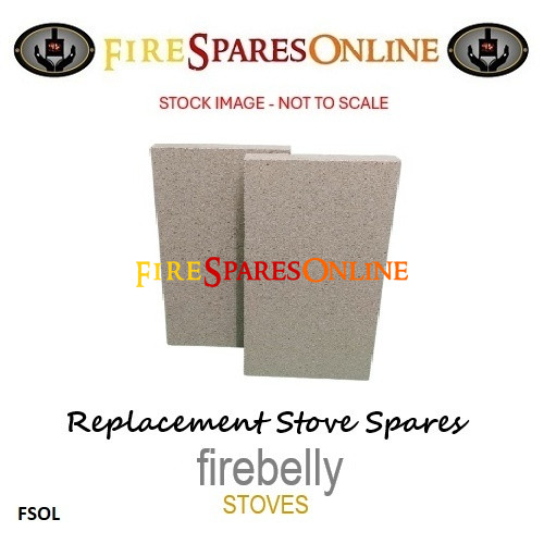 Firebelly Double sided stove pair of base bricks 347 x 135 x 25